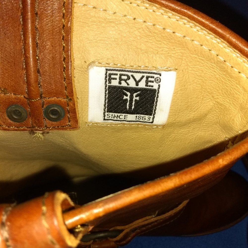 Frye Carmen Leather Harness Short Boots Whiskey 8.5 9 - Picture 7 of 12
